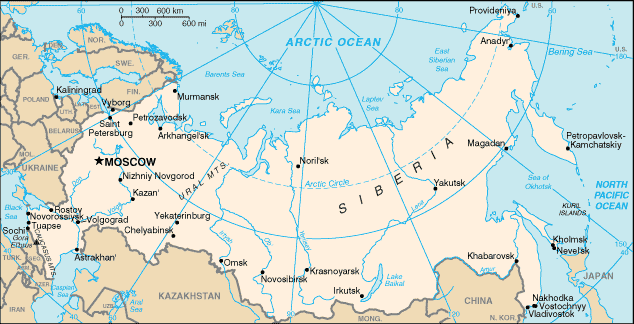 map of russian federation. Map of Russian Federation